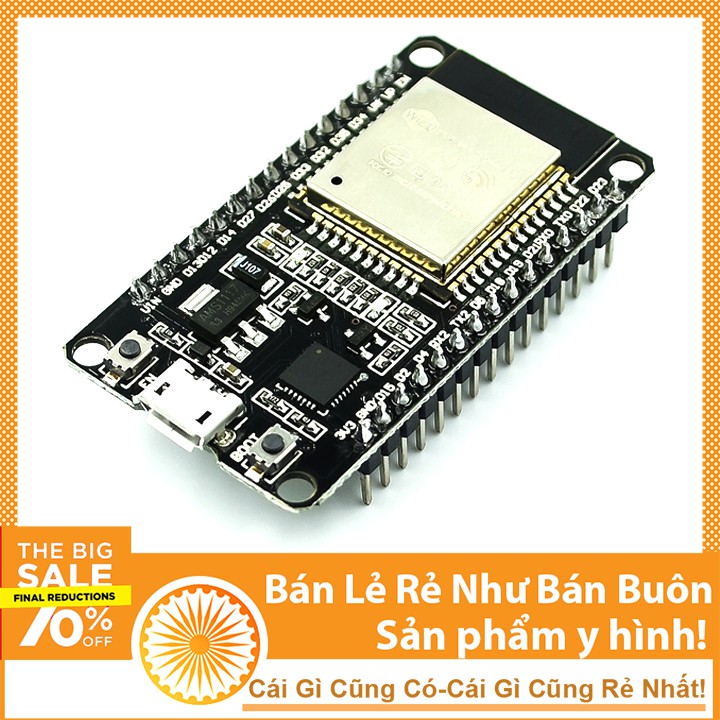 Mạch Thu Phát Wifi + Bluetooth BLE ESP32 NODEMCU NODE32 Internet Of Thing IOT Kèm Cáp 69