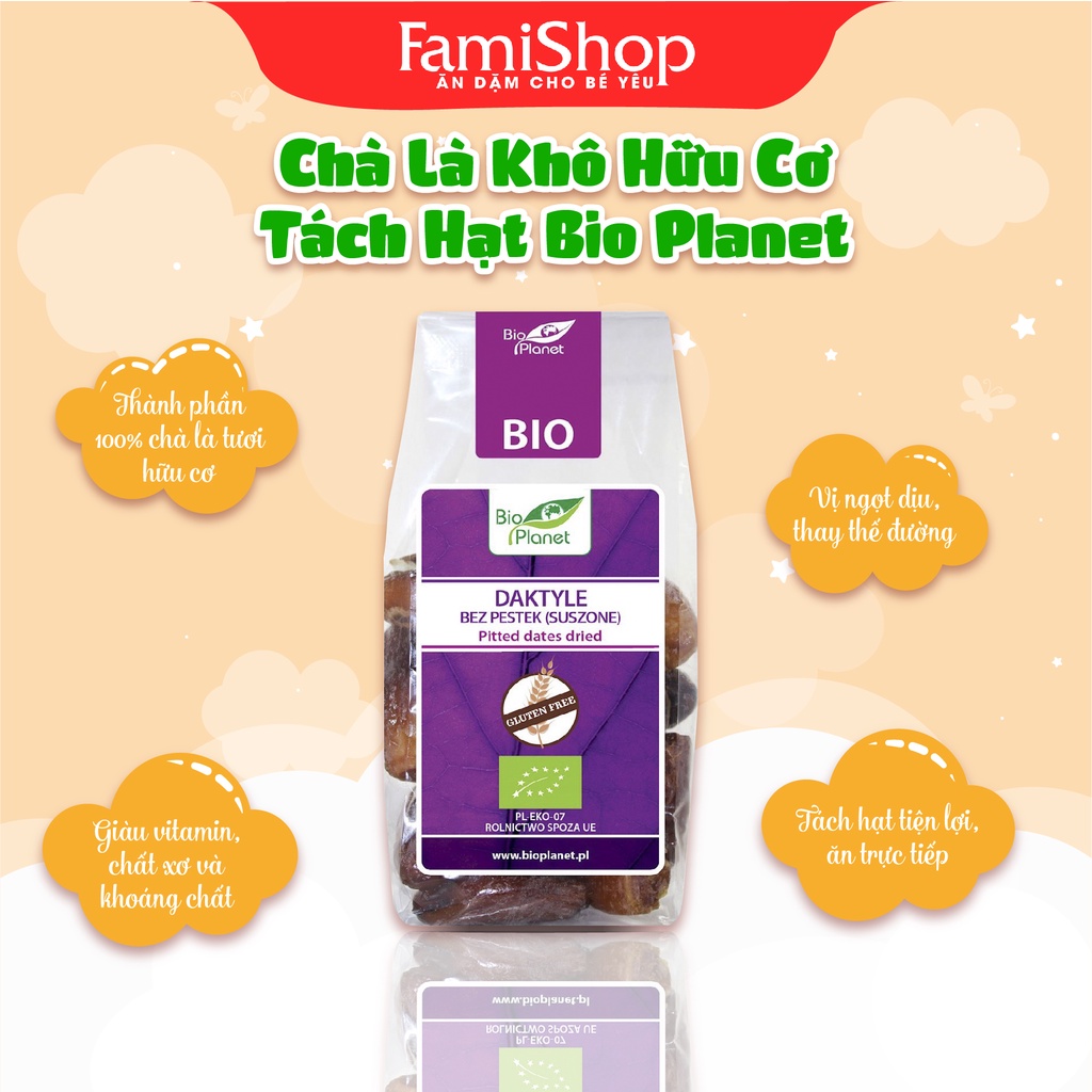 FamiShop Chà Là Khô Hữu Cơ Tách Hạt Bio Planet 150g