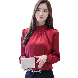 Áo Sơ Mi chiffon Cổ Rùa plus size Cho Nữ