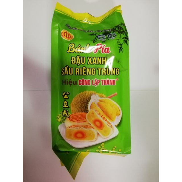 Bánh Pía Sóc Trăng Đậu Xanh Sầu Riêng Trứng Cao Cấp (400g/4 cái)