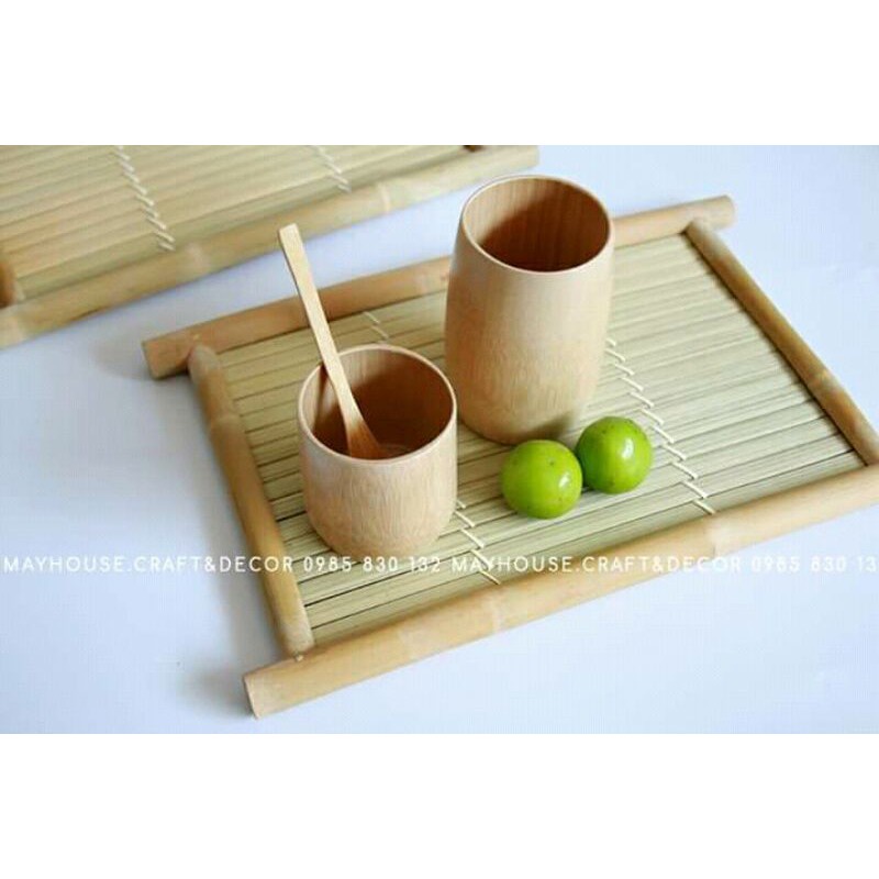 Khay trà bằng tre đựng đồ đa năng