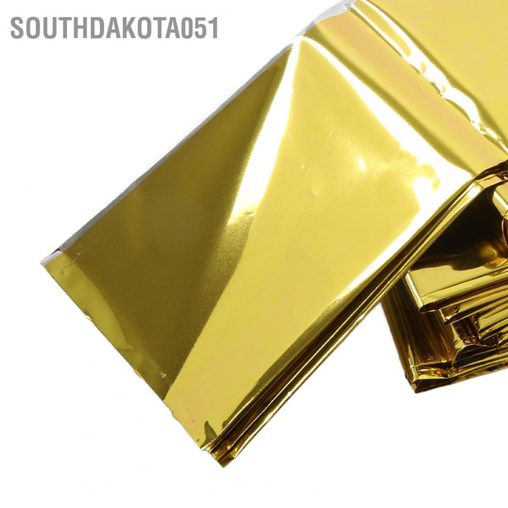 Hàng Sẵn Chăn cách nhiệt khẩn cấp Có thể gập lại PET Aluminized Film nhiệt sinh tồn di động cho Hành trình Cắm trại Ngoài trời【Southdakota051】