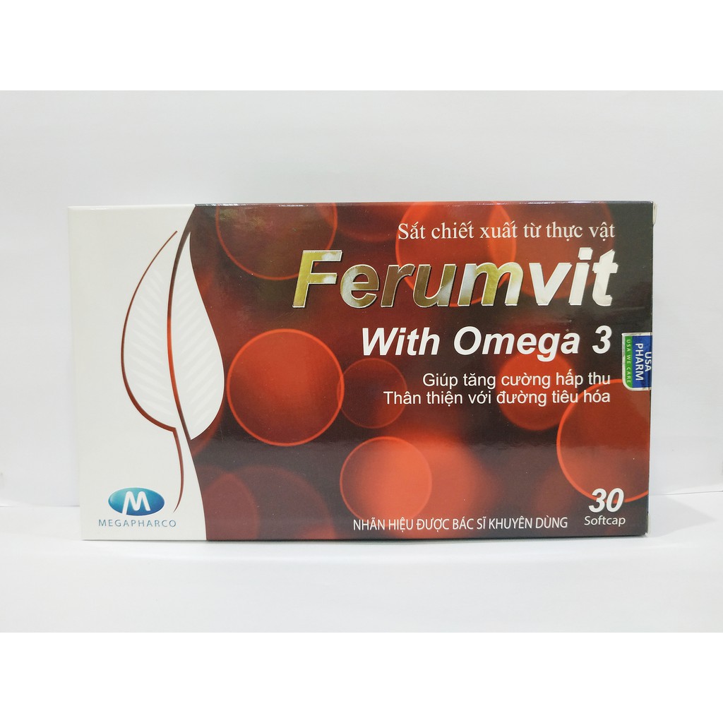 Viên Uống Bổ Máu Ferumvit - Bổ Sung Sắt Cho Người Thiếu Máu - Không Gây Táo Bón - Nguyên Liệu Nhập Khẩu - Hộp 30 Viên