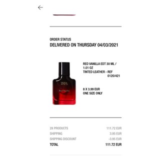 Nước hoa zara 30ml (order auth đủ bill)