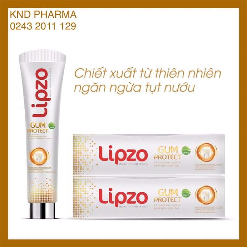 Kem Đánh Răng Thảo Dược Lipzo Gum Protect 185g - Ngừa Tụt Lợi, Hôi Miệng, Viêm Họng