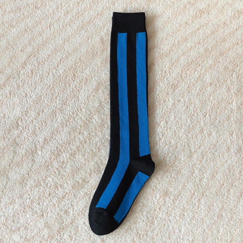 XIXI Vớ cotton cổ cao kẻ sọc màu sắc tương phản phong cách vintage cho nữ