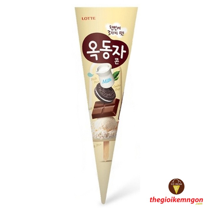 [NOWSHIP] Kem ốc quế Okdongja Cone Lotte Hàn Quốc 160ml