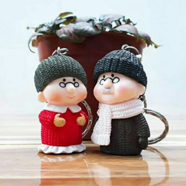 Móc Khóa Nhựa Dẻo Ông Bà Già Cực Cute