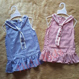 🌻Váy bé gái sọc thủy thủ (màu hồng & xanh)