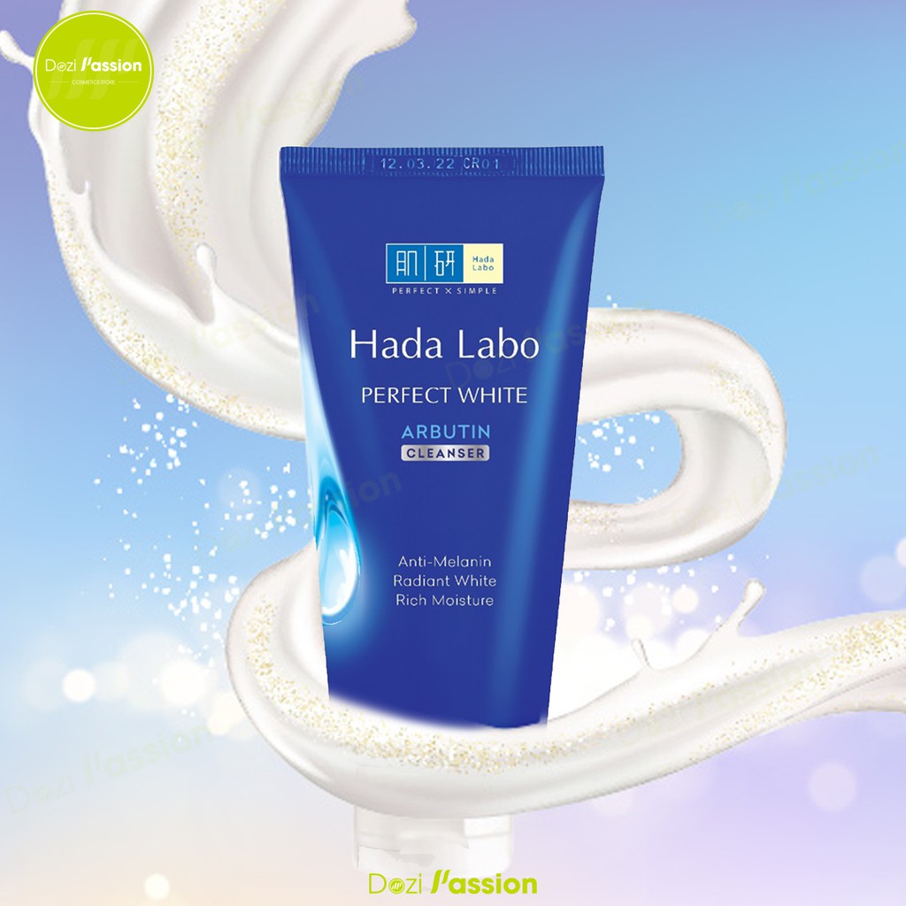Sữa Rửa Mặt Hada Labo Màu Xanh Dưỡng Trắng Hoàn Hảo Tối Ưu - Hada Labo Perfect White Arbutin Cleanser 80g