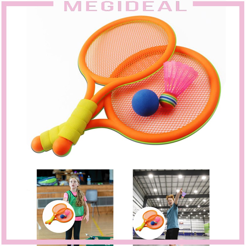 Bộ Vợt Cầu Lông / Tennis Đồ Chơi Dễ Cầm Tay Nhiều Màu Sắc Vui Nhộn Cho Bé Chơi Thể Thao Ngoài Trời / Bã