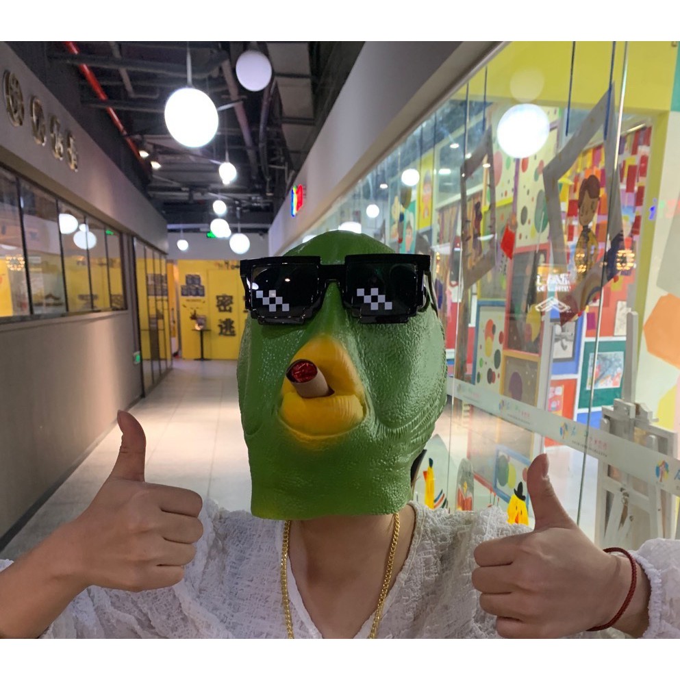 Mặt Nạ Hóa Trang Đầu Cá xanh hóa trang Halloween