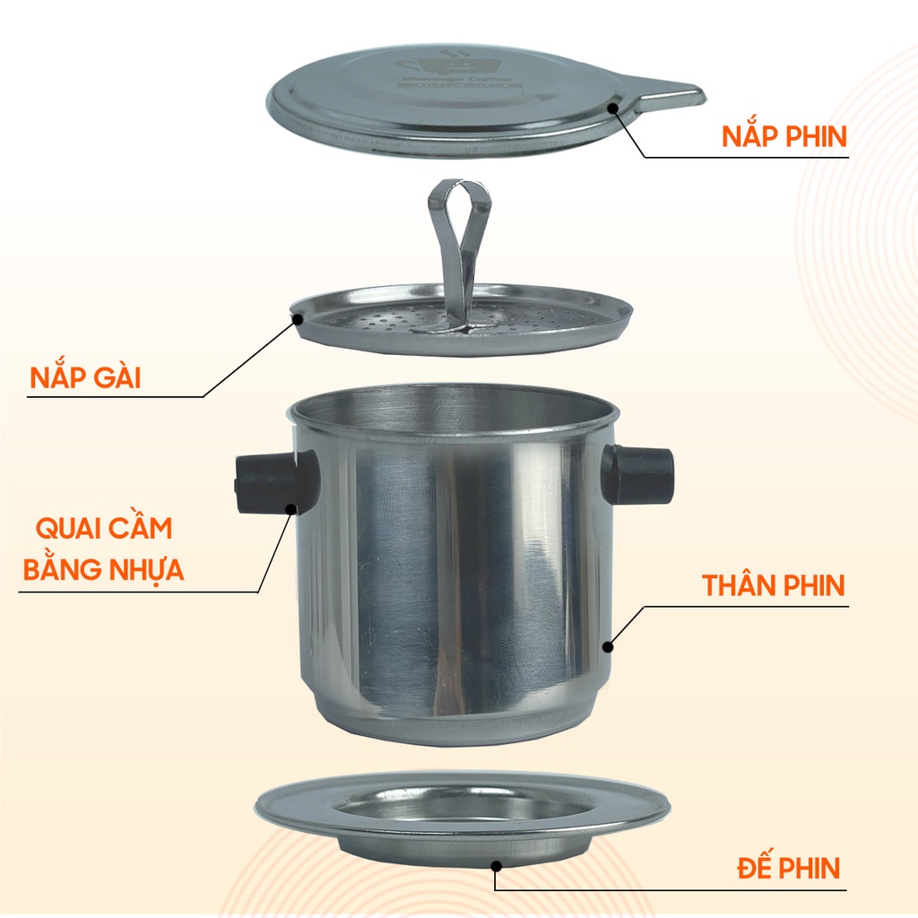 Phin Pha Cà Phê Inox Cao Cấp, Phin Inox kích thước chuẩn, bền đẹp, sang trọng từ Message Coffee