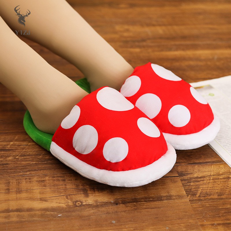 COD&amp; Cannibal Flower Shape  Slippers Soft Warm Plush Slippers with Pot Holder for Adults Teens