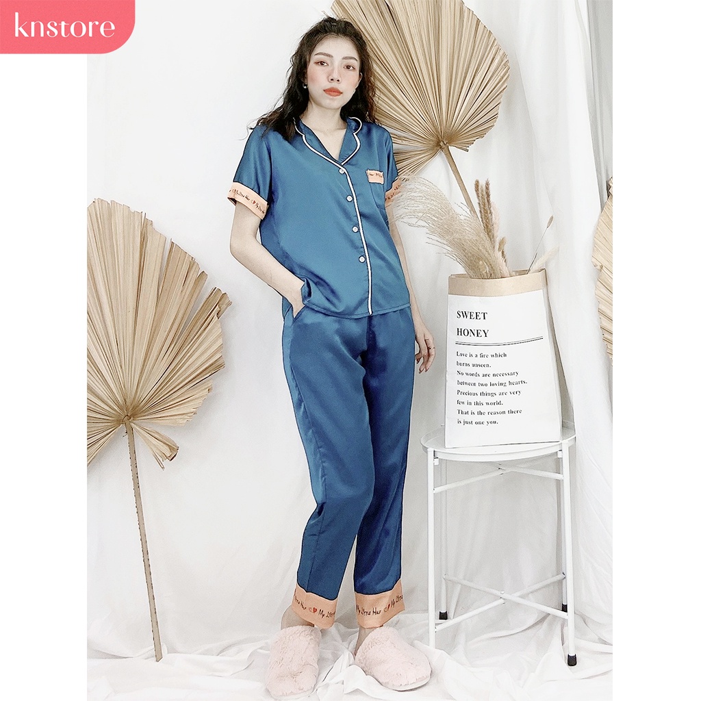 Đồ bộ nữ lụa satin tay ngắn quần dài, pijma lụa cao cấp mát mịn không nhăn ẢNH THẬT CỦA SHOP - Kn Store Việt Nam | BigBuy360 - bigbuy360.vn