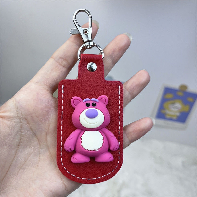 Vỏ Bọc Chìa Khóa Hình Chữ Nhật In Hình Gấu Dâu Tây Dễ Thương