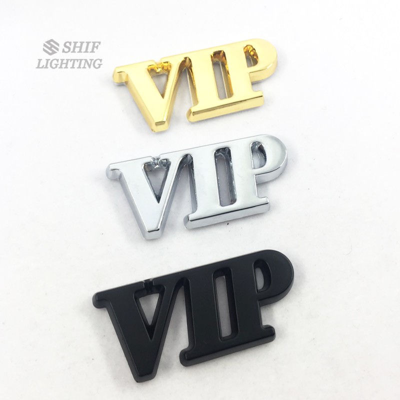 Miếng dán logo chữ VIP bằng kim loại VIP trang trí xe hơi