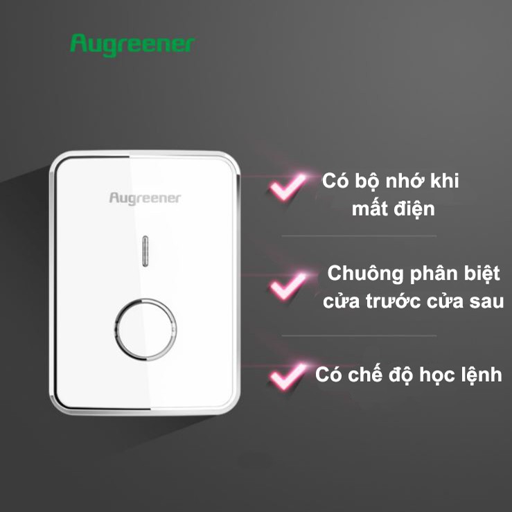 Chuông Cửa Không Dây Chống Nước, Không Dùng Pin Augreener N1 (Phiên bản nâng cấp)