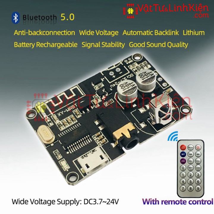 Mạch DIY loa Bluetooth 5.0 3.5MM XY-WRBT DC 3.7-24V