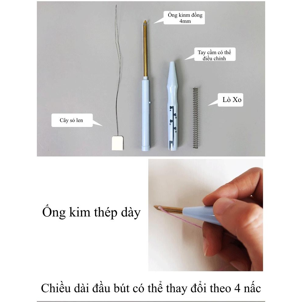 Loại bút thêu len xù, thêu nổi SKC 4 nấc chế độ xụ làm đồ HandMade, punch needle tools, hàng nhập khẩu chính hãng