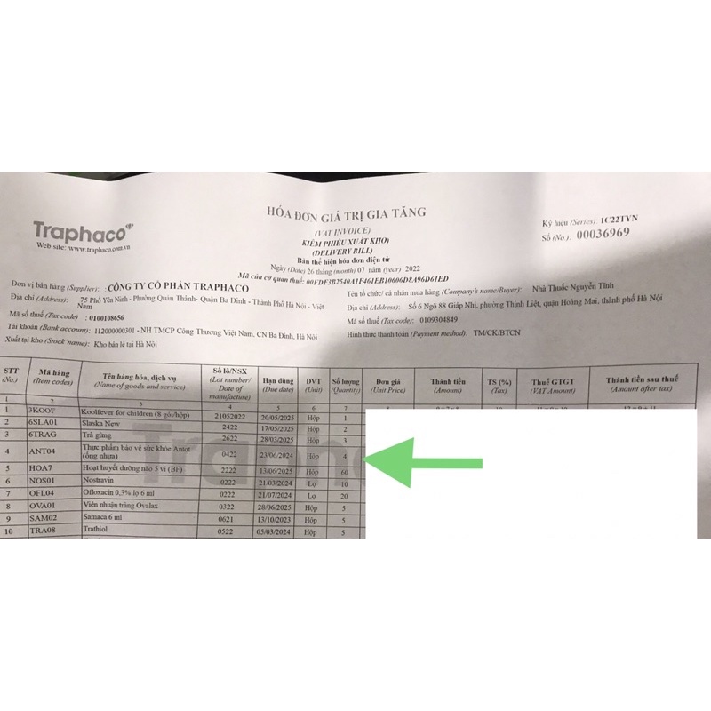 ANTOT TRAPHACO hộp 20 ống nhựa giúp ăn ngon, bổ cơ thể
