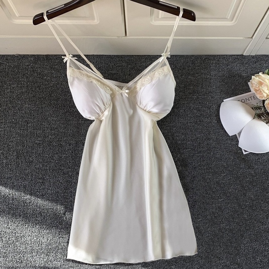 Váy Ngủ Hai Dây Lụa Satin Phối Ren Hisexy MD94 | BigBuy360 - bigbuy360.vn