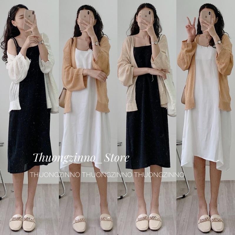 [Ảnh thật/Video] Áo Khoác Cardigan Len Mỏng Cho Nữ Phong Cách Ulzzang Phù Hợp Đi Đà Lạt, Dạo Biển