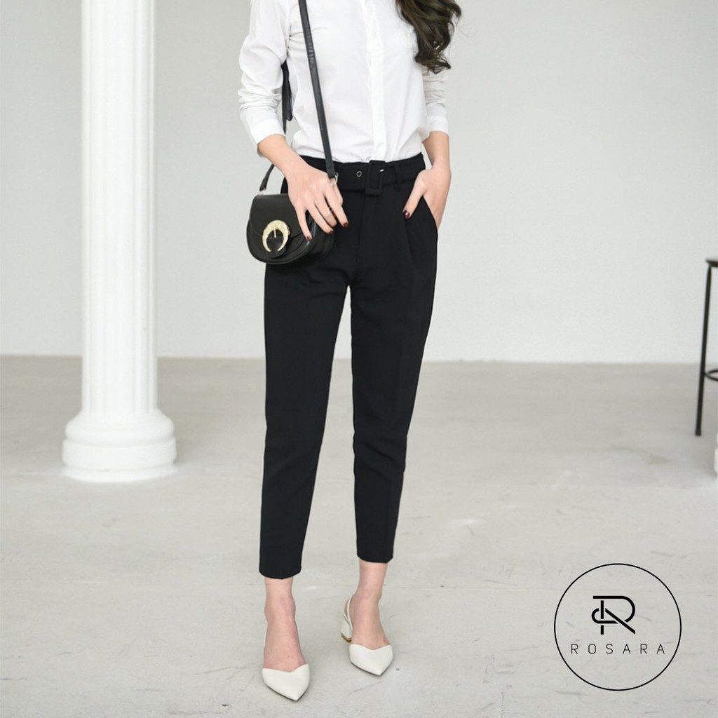 Quần baggy công sở có đai lưng Rosara M2 | BigBuy360 - bigbuy360.vn