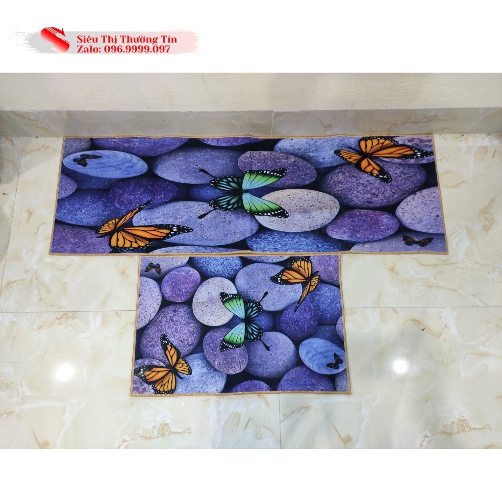 Thảm lau chân, thảm chùi chân bali đế cao su chống trơn trượt - 40cm x 60cm