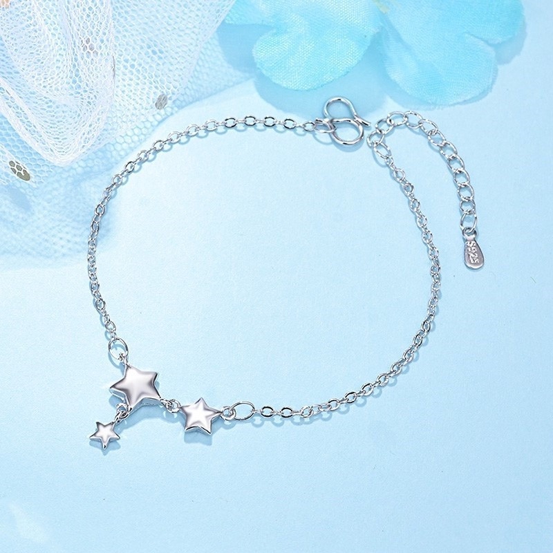 Vòng Tay Mạ Bạc 925 Phong Cách Hàn Quốc Đơn Giản Thời Trang Dành Cho Nữ