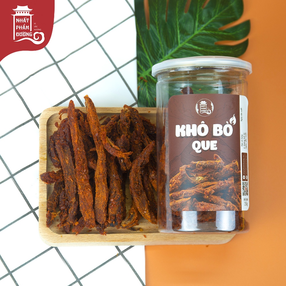 Khô bò que 250g Nhất Phẩm Đường vị cay tê giòn rụm đồ ăn vặt đồ nhậu