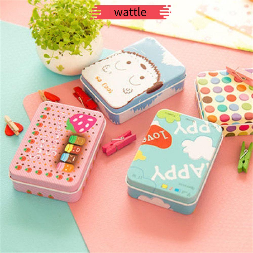 Hộp Đựng Kẹp Tóc / Trang Sức Mini Bằng Sắt Chống Bụi Phong Cách Retro Hoạt Hình