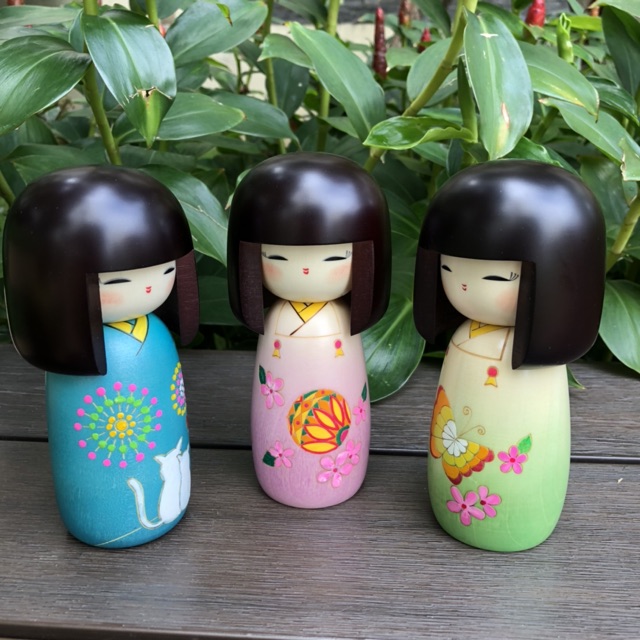 Búp bê Chouchou, búp bê Kokeshi, búp bê gỗ handmade Nhật Bản