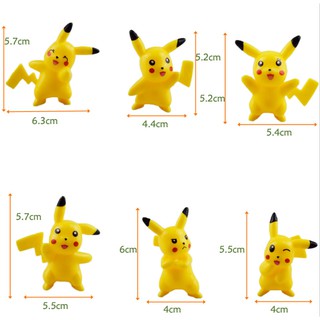 [FREESHIP❤️] - Bộ 6 Pikachu - Phụ Kiện Bánh
