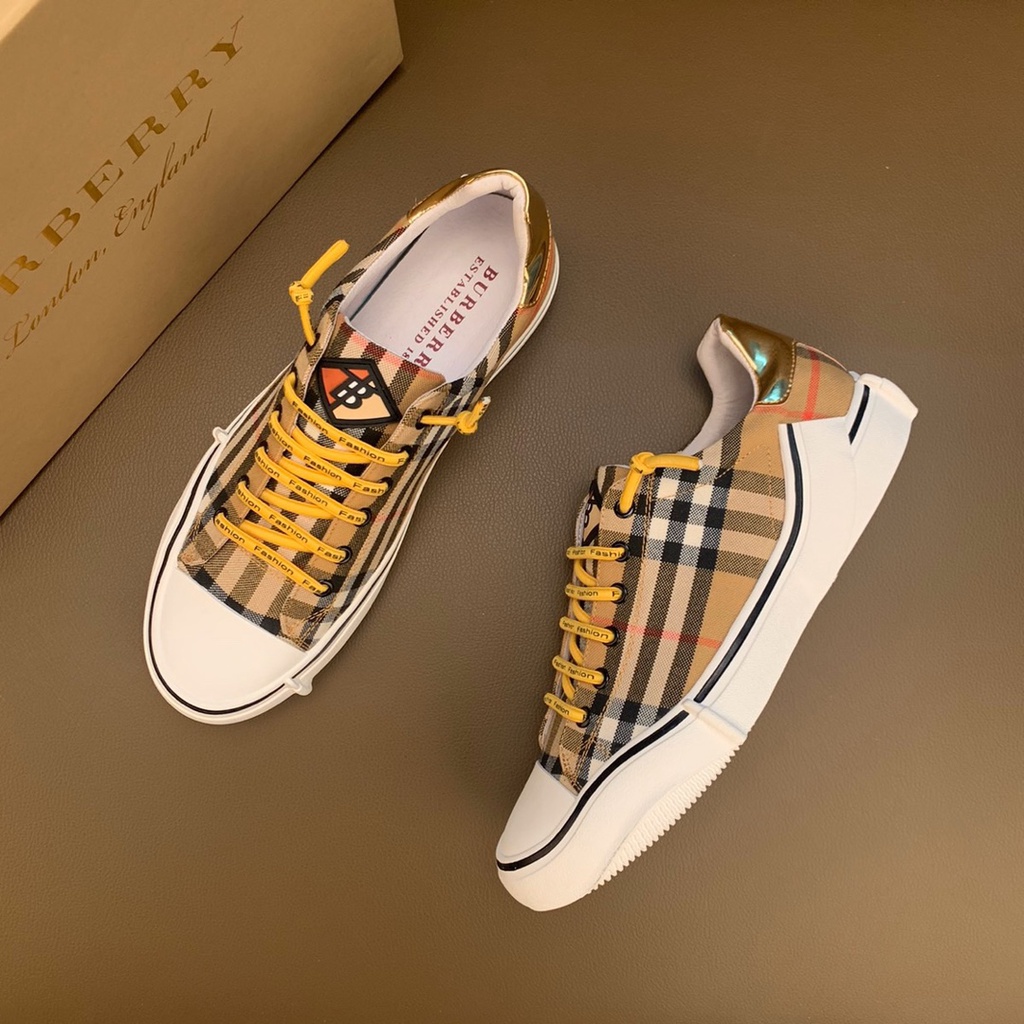 Giày Sneakers nam cao cấp da thật Burberry với thiết kế dây thắt hiện đại và năng động tạo nên nét khác biệt