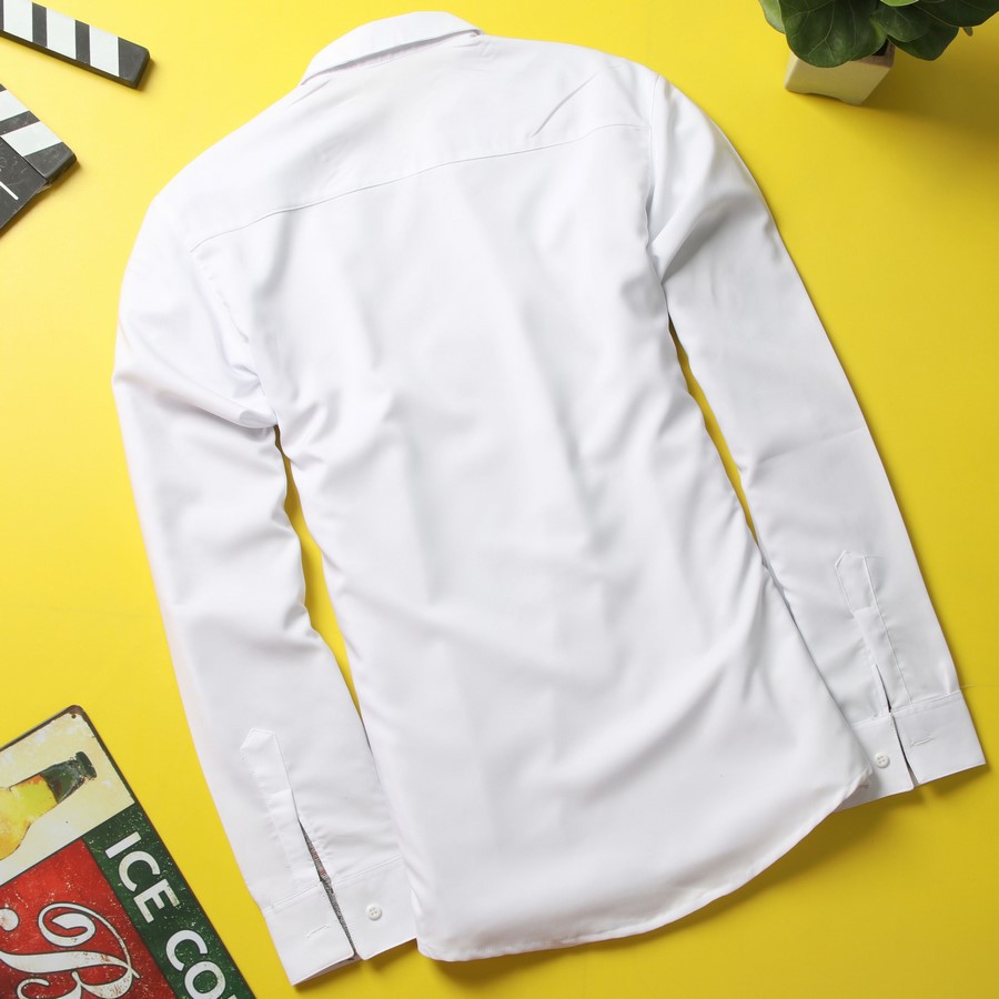 Áo sơ mi trắng in hình chim co giãn DD404 shopdichdich