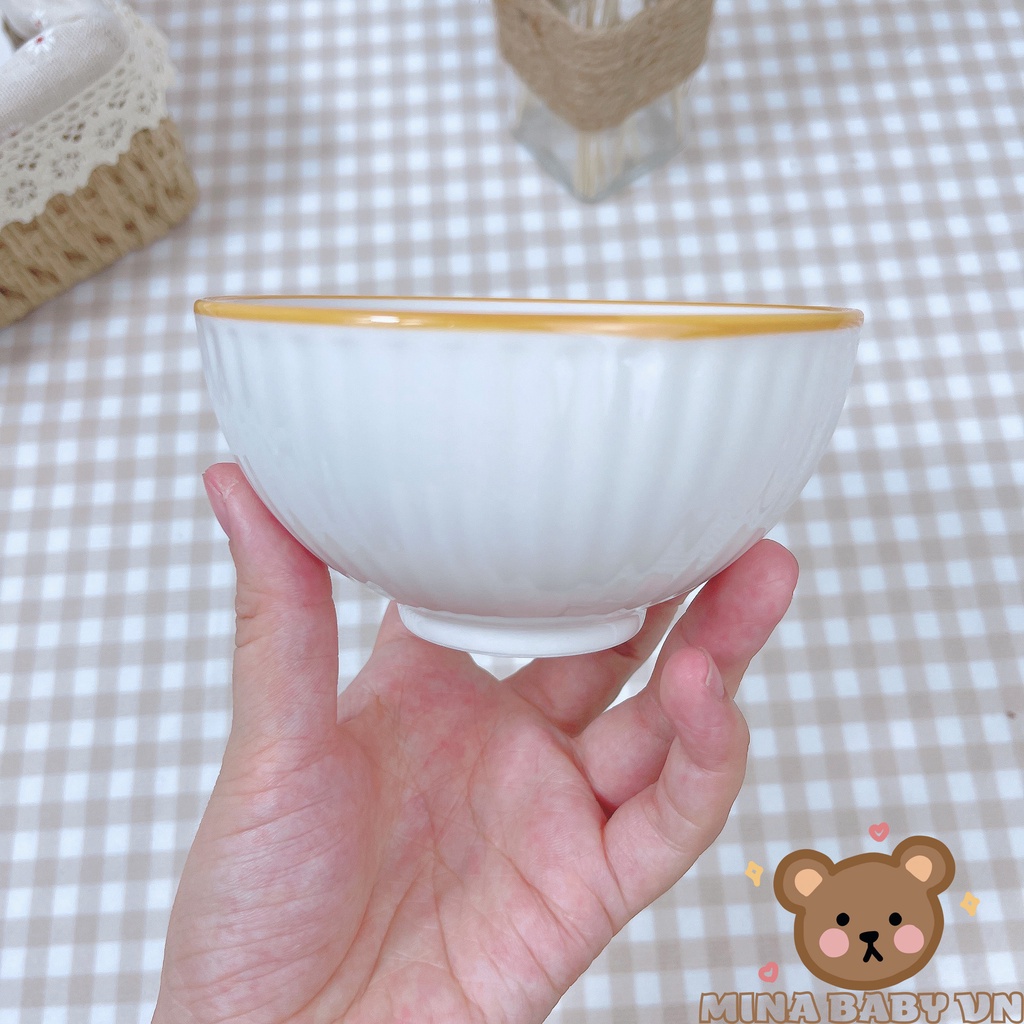 Bát ăn cơm hoạ tiết dễ thương cho bé tráng men cao cấp
