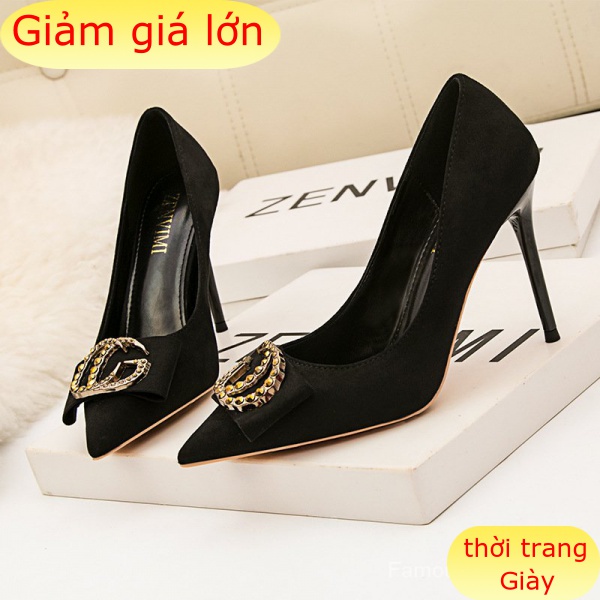 Giày Cao Gót Nữ 10cm Đính Đá Thời Trang