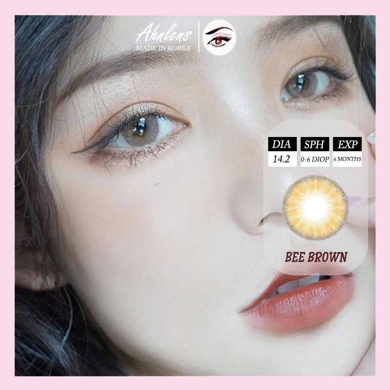 [Tặng kèm khay] Kính áp tròng 1-6 độ Hàn Quốc Lens Bee Brown Silicone Hydrogel