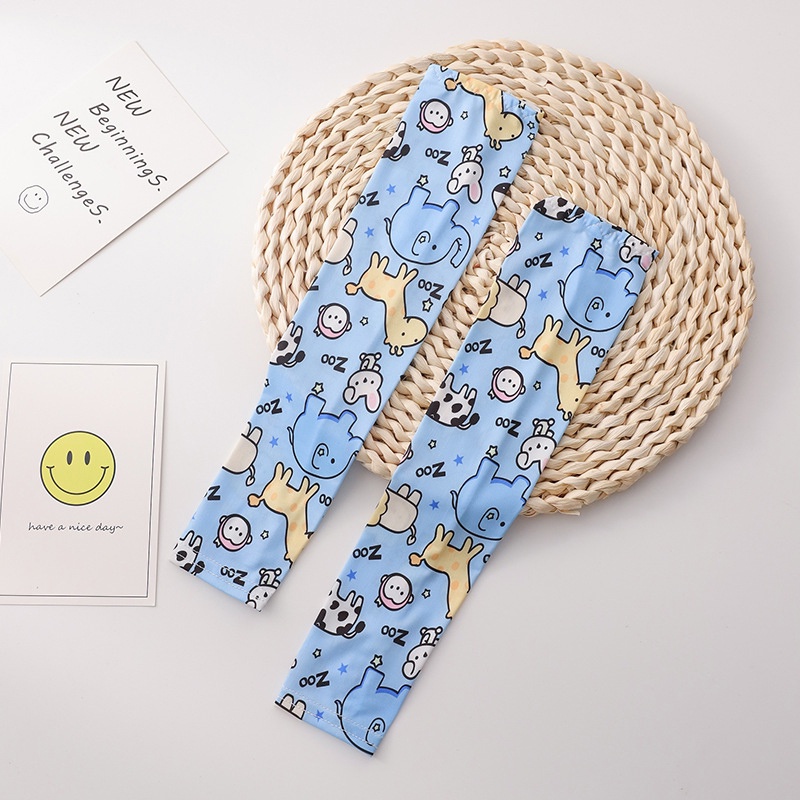 Găng Tay Chống Nắng Chống Tia UV Bằng Lụa Lạnh Họa Tiết Hoạt Hình Dễ Thương Cho Bé