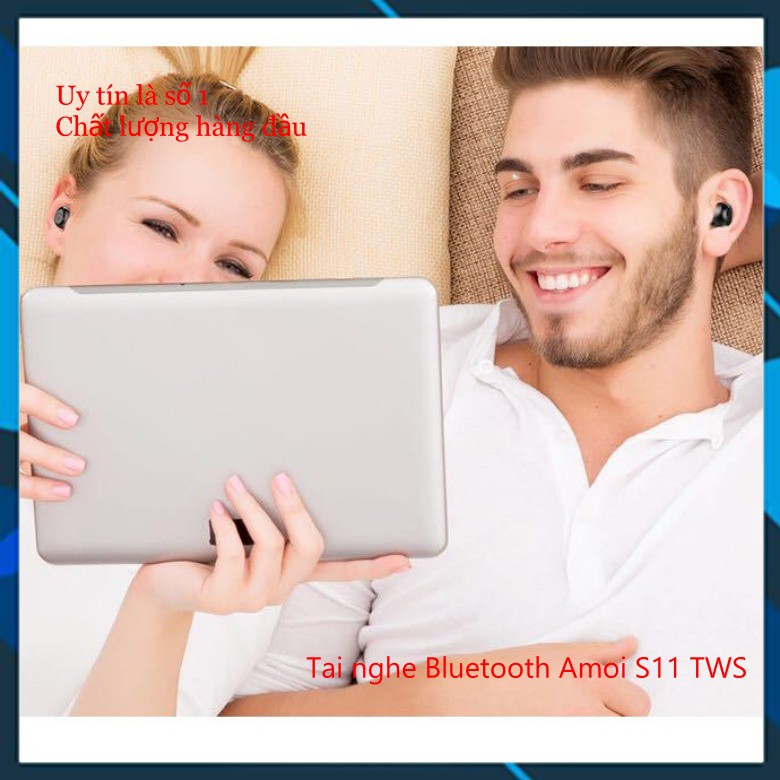 Tai nghe Bluetooth Không Dây Nhét Tai Kiêm Sạc Dự Phòng Amoi S11 TWS Nâng Cấp Hơn i7, i9, i12, F9, F9 Pro bobstore01