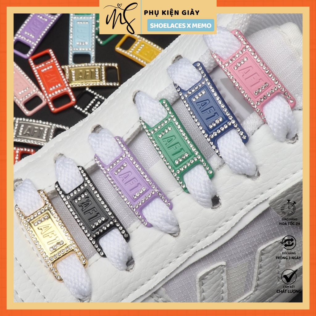 Phụ kiện giày AF1 Đính Đá Nhân Tạo Luxury- Lacetags NK Gắn Đá Sang Trọng