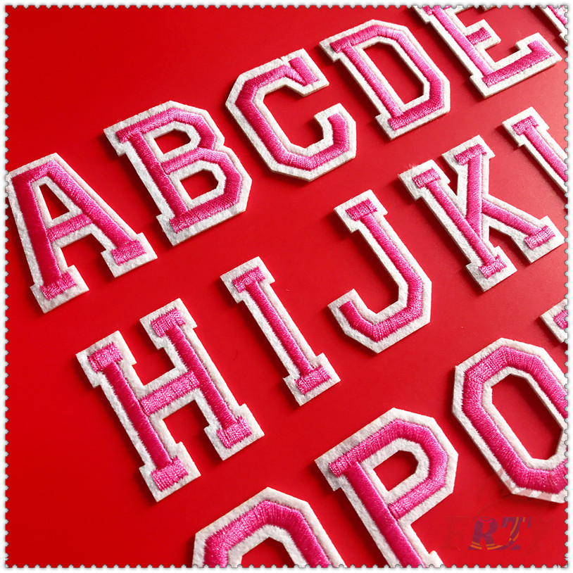 1 Miếng vá quần áo hình chữ cái tiếng anh màu hồng
