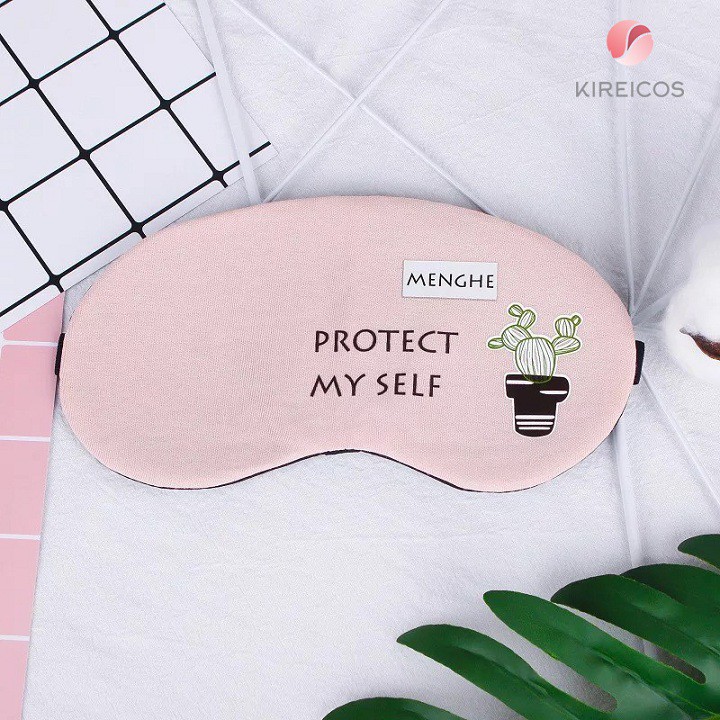 FREESHIP TOÀN QUỐC 50K - Bịt Mắt Ngủ Miếng Che Mắt Ngủ In Chữ Protect Myself Có Túi Gel