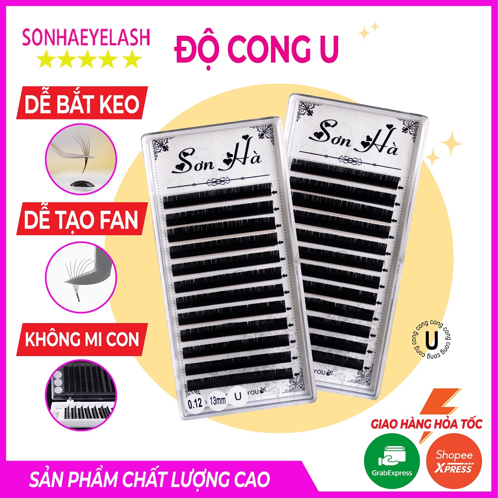 Mi khay độ cong U,chất silk Hàn, mềm dễ bắt keo, dùng để nối volume, classic, Sơn Hà eyelash chuyên sỉ lẻ dụng cụ mi