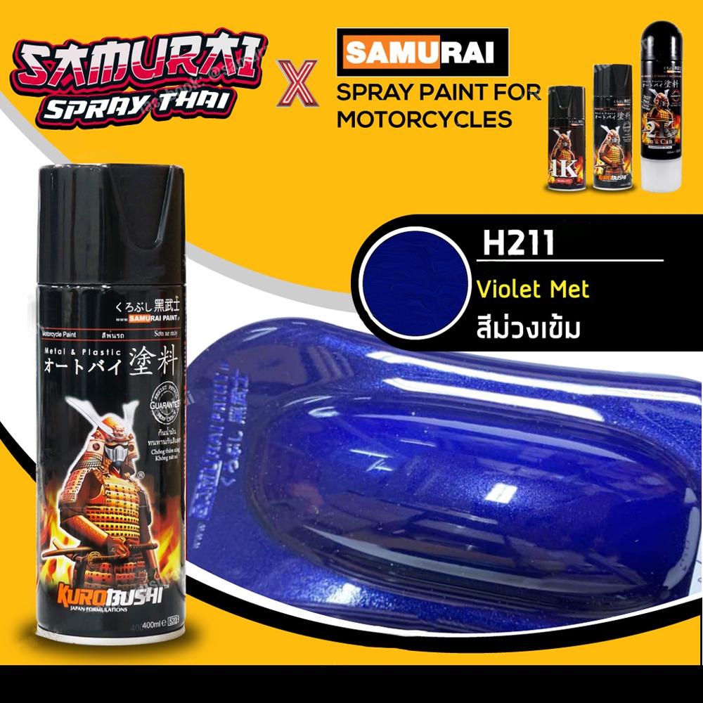 Sơn PHUN SAMURAI Honda Color Dark Purple (Xanh dương) H211 aerosal số. H211 400ml