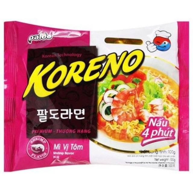 MÌ KORENO PALDO VỊ GÀ/ KIM CHI/ BÒ CAY/ TÔM 100G