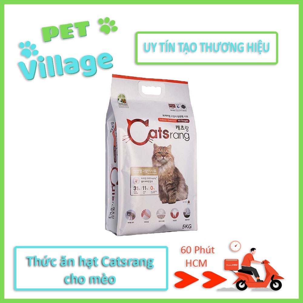 Thức ăn hạt cho mèo mọi lứa tuổi CATSRANG Hàn Quốc - Túi 1kg hạt thức ăn mèo Catrang đầy đủ chất dinh dưỡng