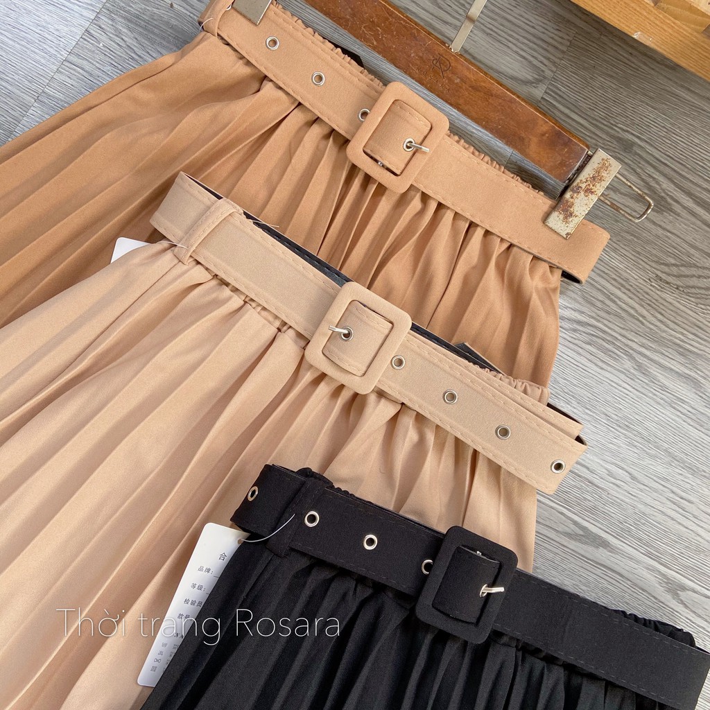 [Mã WASKT304 giảm 15% tối đa 30K đơn 99K] Chân váy xếp li cạp chun có đai ROSARA CVA 88 | BigBuy360 - bigbuy360.vn