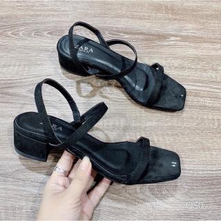 Sandal Nữ Quai Ngang Da Lộn Quai Chun Lười H36 Siêu Xinh (Hàng VN)